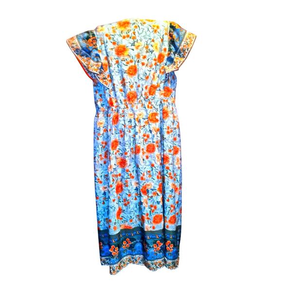 BloomChic Plus Size 3X 22 24 Boho Bandana Print Maxi Dress with Pockets NWT - Picture 4 of 6